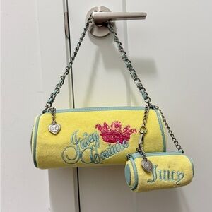 Juicy Couture yellow shoulder bag with matching pouch